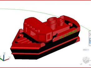 ultimaker remorqueur grande des véhicules 3d flotteur de modèle bateau à moteur pla navire jouet l'eau 3d print model - Mito3D