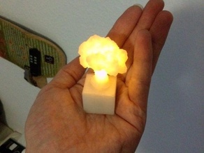 nuke pied de lampe sculptures la batterie stand led 3d print model - Mito3D