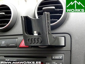 iphone 5 holdercharger base audi a3 8p adapted serial holder card mobile vw 3d print model - Mito3D