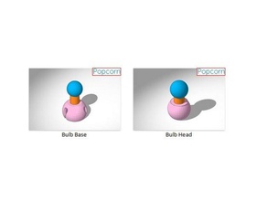 popcorn bulb interfaces parts helping-hands 3d print model - Mito3D