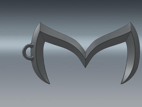 mazda batman emblem key chain automotive 3d print model - Mito3D