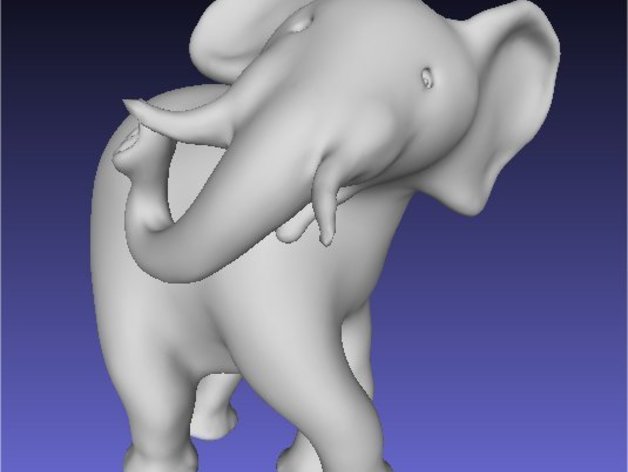 elephant standing interactive art sculptris 3D print model - Mito3D