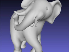 Elefant stehend interactive Kunst sculptris 3d print model - Mito3D
