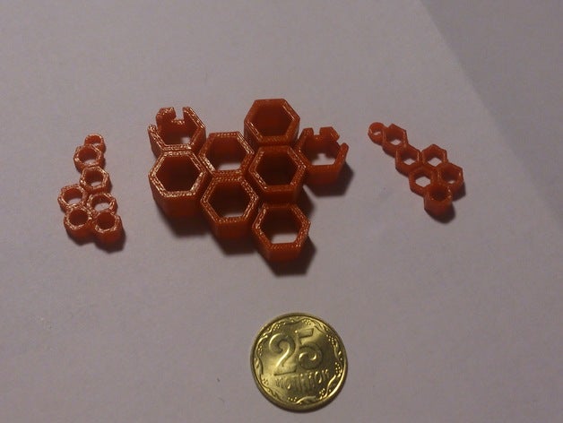esagono orecchini 3D print model - Mito3D