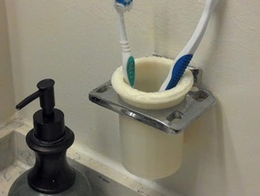 spazzolino da denti titolare in coppa bagno replicator 3d print model - Mito3D