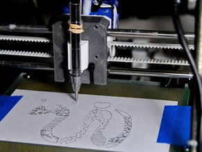 pen holder huxley pen-plotting 3d printer accessories plotter plotting reprap reprappro rep rap unicorn 3d print model - Mito3D