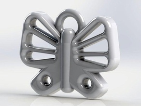Schmetterling Schlüsselanhänger 3d print model - Mito3D