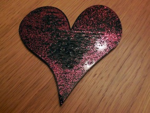 semplice asimmetrico a forma di cuore decorazione i segni loghi glitter 3d print model - Mito3D
