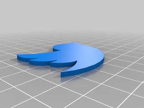 logotipo de twitter keychane llaveros 3d print model - Mito3D