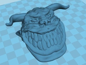 grinsender Teufel Skulpturen beelzebub diablo diabolo Kopf Studie teufel 3d print model - Mito3D