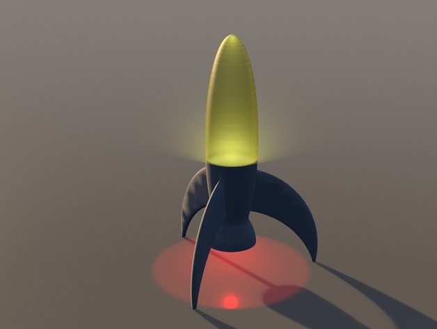led rocket-Lampe Dekor Kosmos glow lampe Beleuchtung rackete Skulptur sifi Zeichen der Fiktion skulptur Raum Universum weltall 3D print model - Mito3D