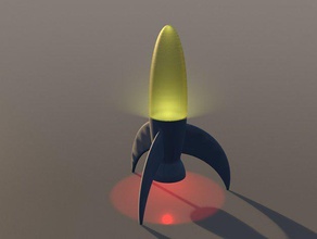 led rocket lampe décor le cosmos lueur de l'éclairage rackete la sculpture sifi les signes fiction skulptur l'espace l'univers weltall 3d print model - Mito3D