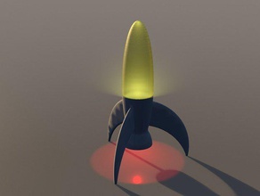 led rocket-Lampe Dekor Kosmos glow lampe Beleuchtung rackete Skulptur sifi Zeichen der Fiktion skulptur Raum Universum weltall 3d print model - Mito3D