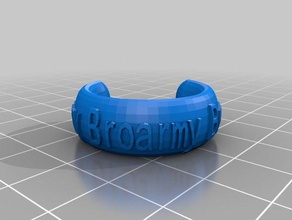 özelleştirilmiş metin broarmy yüzüğüm moda 3d print model - Mito3D