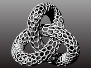 hexagonal trefoil knot math art 3d print model - Mito3D