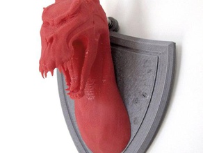 mounted dragon head creatures meshmixer sculptris 3d print model - Mito3D