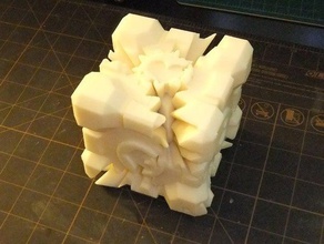 screwless companion cube gears mechanical toys gear mashup kinematic portal 3d print model - Mito3D