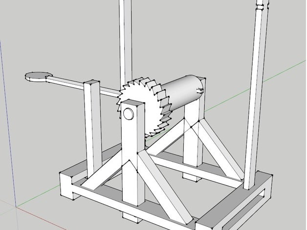 da vinci trebuchet mechanical toys 3D print model - Mito3D