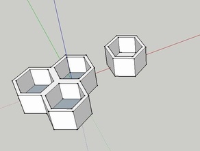 hex organizer organization hexagon honeycomb thumbtack 3d print model - Mito3D