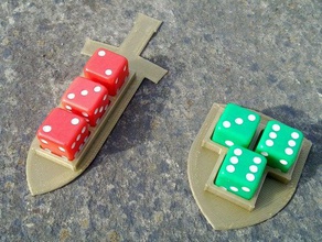 dice trays pocket tactics games 3d print model - Mito3D