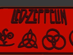 led zepplin logosymbols Zeichen band classic rock drum Schlagzeug Gitarre Metall Musik Hinweis Platte 3d print model - Mito3D