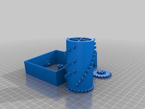 music box hollow cylinder mechanical toys gears openscad parametric 3d print model - Mito3D