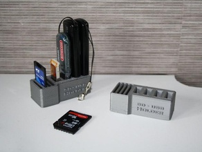 sd usb dock organization card holder 3d print model - Mito3D