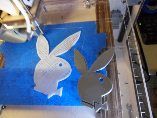 coniglietto di playboy 2d art Stampa 3d portachiavi logo 3D print model - Mito3D