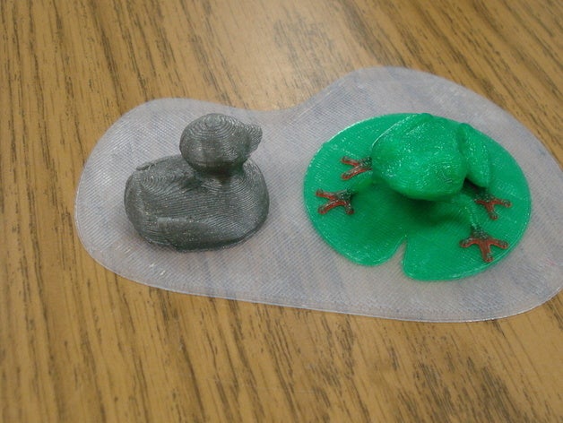 gölet ördek yüzme treefrog hayvanlar göl lily pad su 3D print model - Mito3D