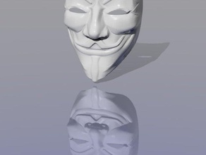 guy fawkes mask props anonymous 3d print model - Mito3D
