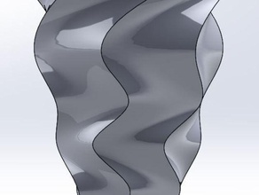 spiral vase 6 edges twist decor 3d print model - Mito3D
