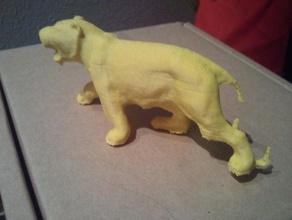 grande yellow cat fixup animals tiger toy 3d print model - Mito3D