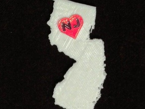 new jersey state keychain keychains 3d print model - Mito3D