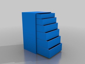 parametric drawers diy box cabinet shelves 3d print model - Mito3D