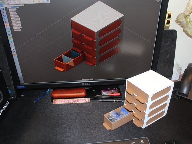 piccole parti di gabinetto organizzazione l'elettronica fusion 360 hobby archiviazione 3D print model - Mito3D