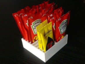 ketchup organizer kitchen dining fridge mcdonalds mostaza mustard nevera packet 3d print model - Mito3D