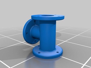 flanged tee replacement parts pipe piping 3d print model - Mito3D