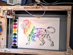 rainbow lion 2d art watercolorbot 3d print model - Mito3D