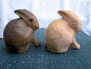 carved rabbit scans replicas 3d print model - Mito3D