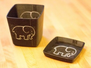 elephant cup tray organization 3d print model - Mito3D