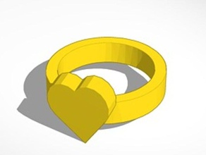 anel coração de tamanho 20x20 mm anéis 3d print model - Mito3D