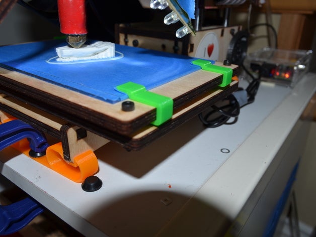 printrbot simple cama de cristal clips 3d la impresora partes 15 mm vidrio 2 printbed clip 3D print model - Mito3D