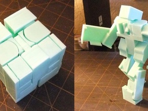 blockbot v2 oyuncaklar oyunlar küp şekil robot trafo 3d print model - Mito3D