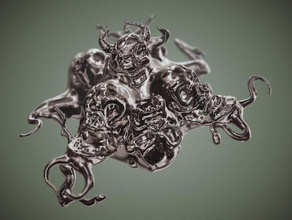 abominação esculturas chifres crânios cobras 3d print model - Mito3D