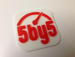 5by5 plaque de logo des signes logos 3d print model - Mito3D