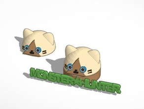 monster hunter airou cat head signs logos 3d print model - Mito3D