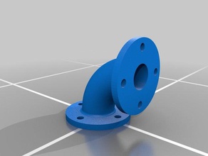 flanged 90 degree elbow parts pipe piping tube tubing 3d print model - Mito3D
