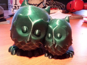 cuddling owls improved sculptures animals cute figurine meshmixer support 3d print model - Mito3D