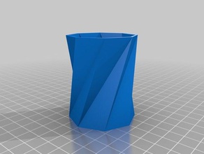 twisted achteckige Tasse Container Glas 3d print model - Mito3D