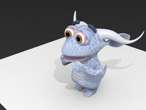 pouco tímido monstro criaturas chifres 3d print model - Mito3D